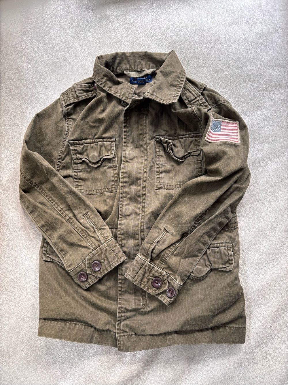 Polo by Ralph Lauren Olive Utility Jacket with Flag Patch